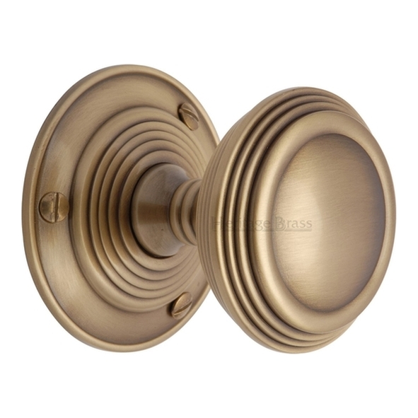 GOO986-AT • Antique Brass • Heritage Brass Goodrich Mortice Knobs On Round Roses