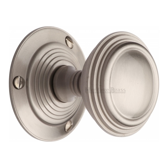 GOO986-SN • Satin Nickel • Heritage Brass Goodrich Mortice Knobs On Round Roses