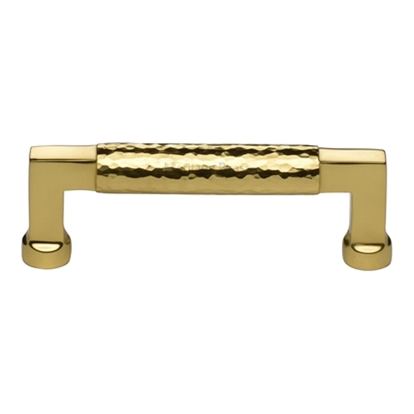 HAM0312-101-PB � 101 x 117 x 40mm � Polished Brass � Heritage Brass Bauhaus Hammered Cabinet Pull Handle