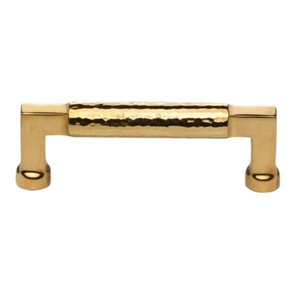 HAM0312-101-ULB � 101 x 117 x 40mm � Unlacquered Brass � Heritage Brass Bauhaus Hammered Cabinet Pull Handle