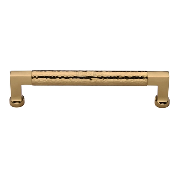 HAM0312-160-ULB � 160 x 176 x 40mm � Unlacquered Brass � Heritage Brass Bauhaus Hammered Cabinet Pull Handle