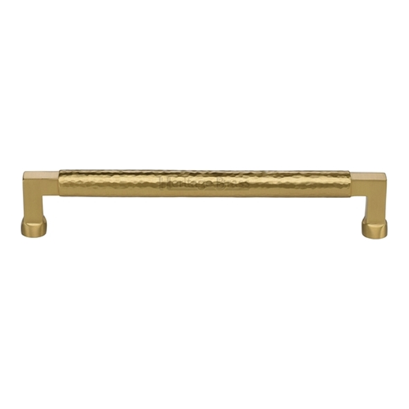 HAM0312-203-SB � 203 x 219 x 40mm � Satin Brass � Heritage Brass Bauhaus Hammered Cabinet Pull Handle