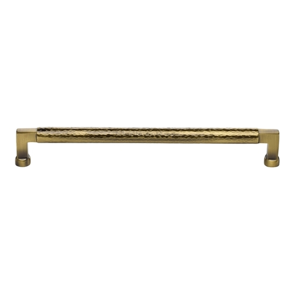 HAM0312-254-AT � 254 x 270 x 40mm � Antique Brass � Heritage Brass Bauhaus Hammered Cabinet Pull Handle