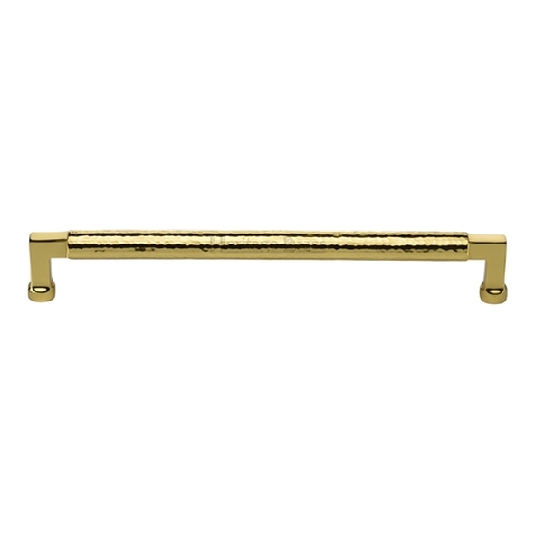 HAM0312-254-PB � 254 x 270 x 40mm � Polished Brass � Heritage Brass Bauhaus Hammered Cabinet Pull Handle
