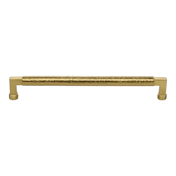 HAM0312-254-SB � 254 x 270 x 40mm � Satin Brass � Heritage Brass Bauhaus Hammered Cabinet Pull Handle