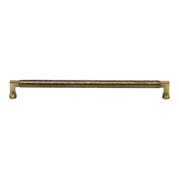 HAM0312-320-AT � 320 x 336 x 40mm � Antique Brass � Heritage Brass Bauhaus Hammered Cabinet Pull Handle