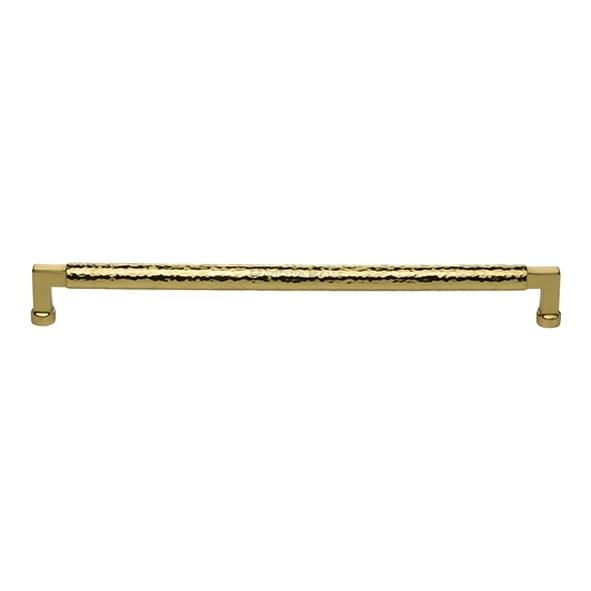 HAM0312-320-PB � 320 x 336 x 40mm � Polished Brass � Heritage Brass Bauhaus Hammered Cabinet Pull Handle