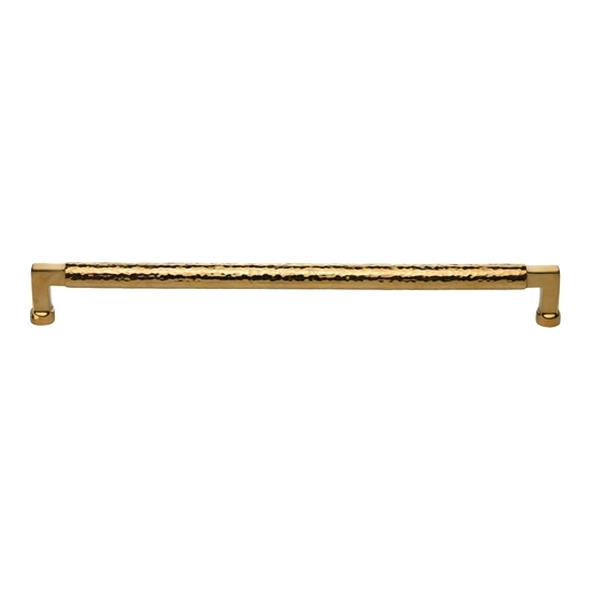HAM0312-320-ULB � 320 x 336 x 40mm � Unlacquered Brass � Heritage Brass Bauhaus Hammered Cabinet Pull Handle