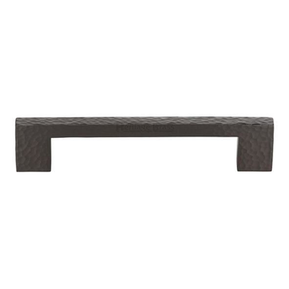 HAM0337-128-MB � 128 x 148 x 30mm � Matt Bronze � Heritage Brass Metro Hammered Cabinet Pull Handle