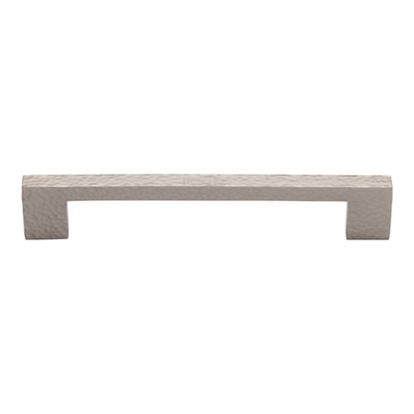 HAM0337-160-SN � 160 x 180 x 30mm � Satin Nickel � Heritage Brass Metro Hammered Cabinet Pull Handle