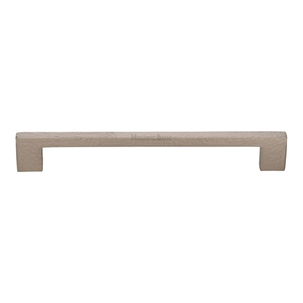 HAM0337-192-SN � 192 x 212 x 30mm � Satin Nickel � Heritage Brass Metro Hammered Cabinet Pull Handle
