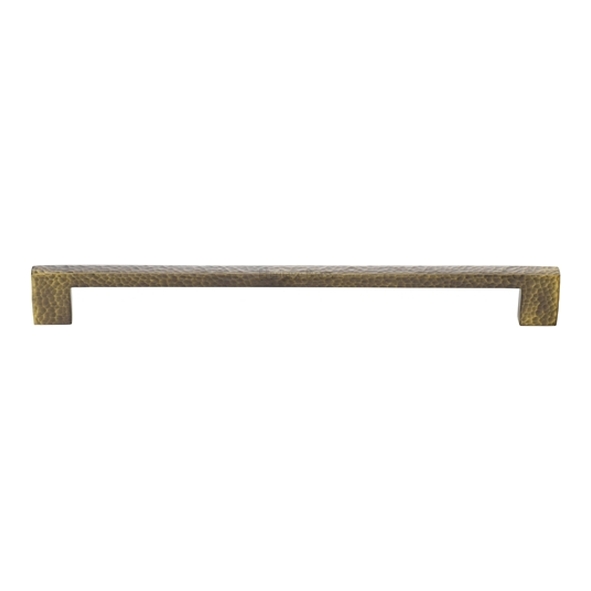 HAM0337-256-AT � 256 x 276 x 30mm � Antique Brass � Heritage Brass Metro Hammered Cabinet Pull Handle