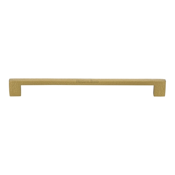 HAM0337-256-SB � 256 x 276 x 30mm � Satin Brass � Heritage Brass Metro Hammered Cabinet Pull Handle