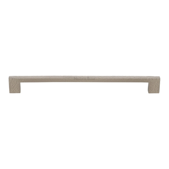 HAM0337-256-SN � 256 x 276 x 30mm � Satin Nickel � Heritage Brass Metro Hammered Cabinet Pull Handle