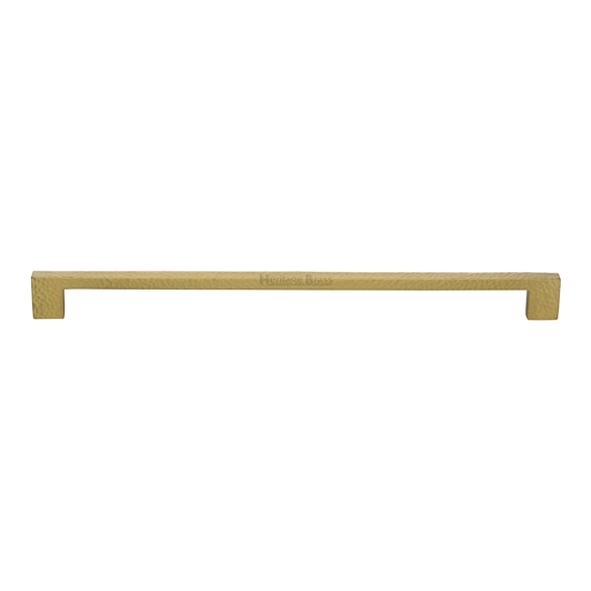HAM0337-320-SB � 320 x 340 x 30mm � Satin Brass � Heritage Brass Metro Hammered Cabinet Pull Handle