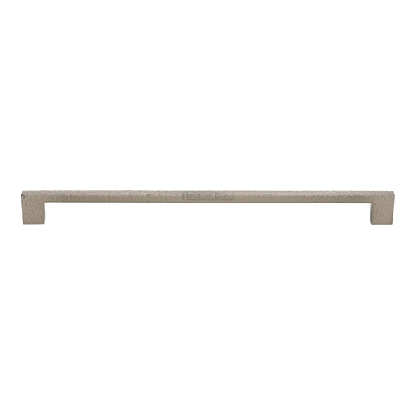HAM0337-320-SN � 320 x 340 x 30mm � Satin Nickel � Heritage Brass Metro Hammered Cabinet Pull Handle