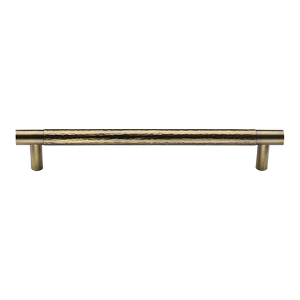 HAM4461-96-AT � 096 x 122 x 30mm � Antique Brass � Heritage Brass Pedestal Part Hammered Cabinet Pull Handle