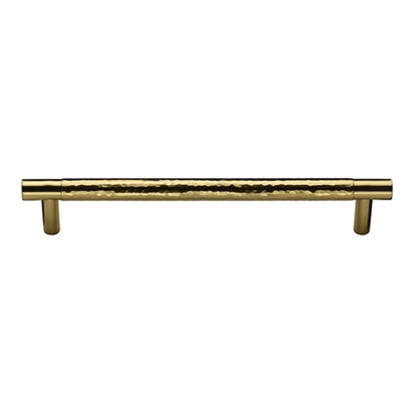 HAM4461-96-PB � 096 x 122 x 30mm � Polished Brass � Heritage Brass Pedestal Part Hammered Cabinet Pull Handle