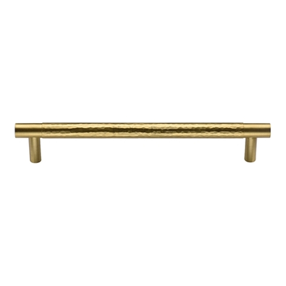 HAM4461-96-SB � 096 x 122 x 30mm � Satin Brass � Heritage Brass Pedestal Part Hammered Cabinet Pull Handle