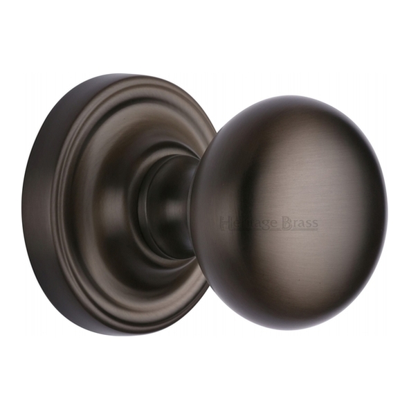 HAM8361-MB  Matt Bronze  Heritage Brass Hampstead Mortice Knobs On Concealed Fix Roses