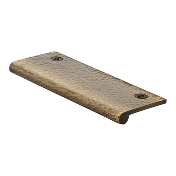 HAMEP100-38-AT � 100 x 38 x 3.0mm � Antique Brass � Heritage Brass Straight Hammered Heavy Finger Pull