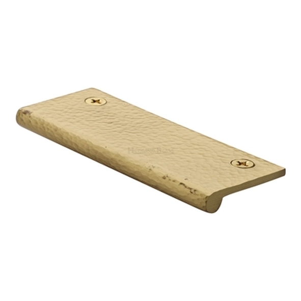 HAMEP100-38-SB � 100 x 38 x 3.0mm � Satin Brass � Heritage Brass Straight Hammered Heavy Finger Pull
