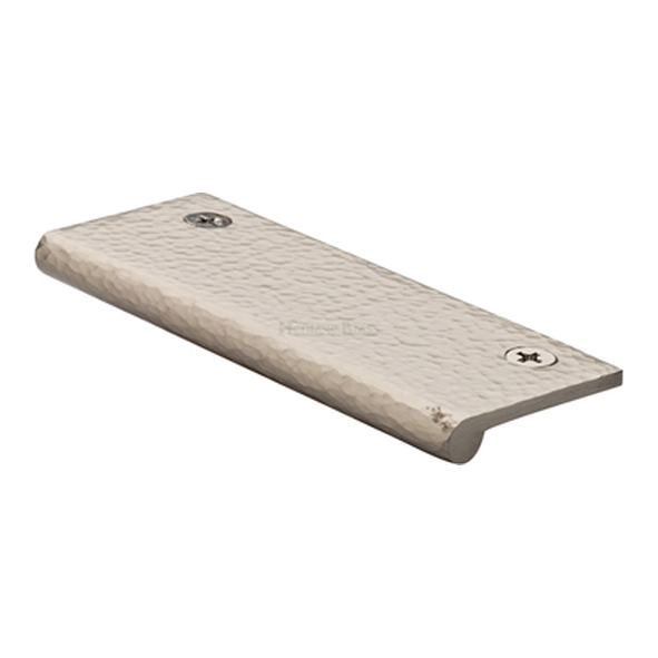 HAMEP100-38-SN � 100 x 38 x 3.0mm � Satin Nickel � Heritage Brass Straight Hammered Heavy Finger Pull