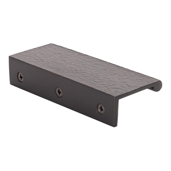 HAMEPR100-40-MB � 100 x 40 x 3.0mm � Matt Bronze � Heritage Brass Angled Hammered Heavy Finger Pull