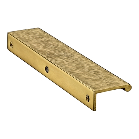 HAMEPR200-40-PB � 200 x 40 x 3.0mm � Polished Brass � Heritage Brass Angled Hammered Heavy Finger Pull