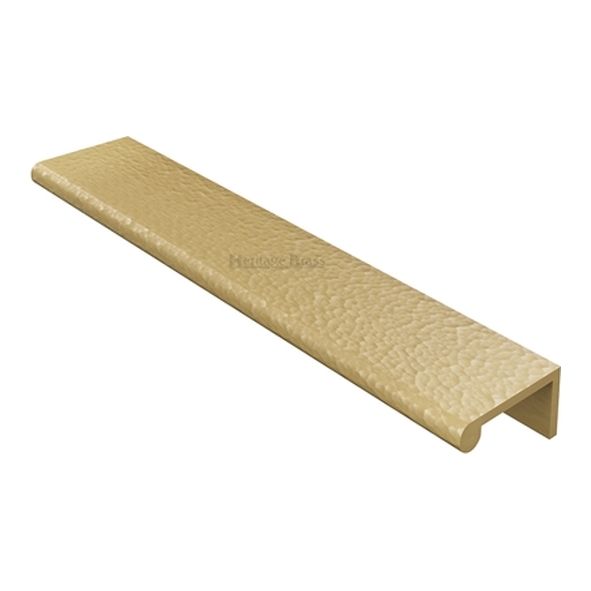 HAMEPR200-40-SB � 200 x 40 x 3.0mm � Satin Brass � Heritage Brass Angled Hammered Heavy Finger Pull