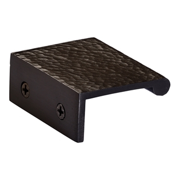 HAMEPR50-40-MB � 50 x 40 x 3.0mm � Matt Bronze � Heritage Brass Angled Hammered Heavy Finger Pull