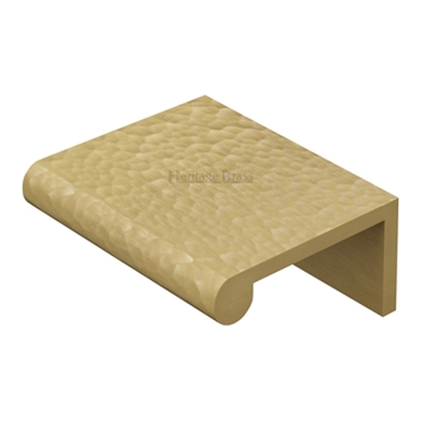 HAMEPR50-40-SB � 50 x 40 x 3.0mm � Satin Brass � Heritage Brass Angled Hammered Heavy Finger Pull