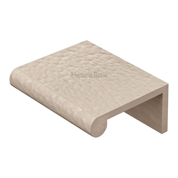 HAMEPR50-40-SN � 50 x 40 x 3.0mm � Satin Nickel � Heritage Brass Angled Hammered Heavy Finger Pull
