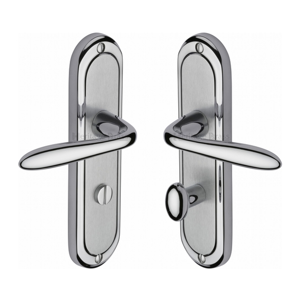 HEN1230-AP • Bathroom [57mm] • Satin / Polished Chrome • Heritage Brass Henley Levers On Backplates