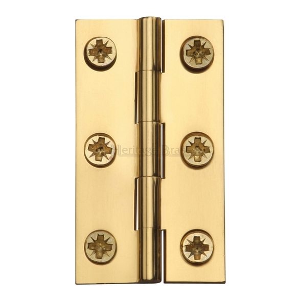 HG99-110-PB  038 x 022 x 1.2mm  Polished Brass [10kg]  Unwashered Square Corner Brass Butt Hinges