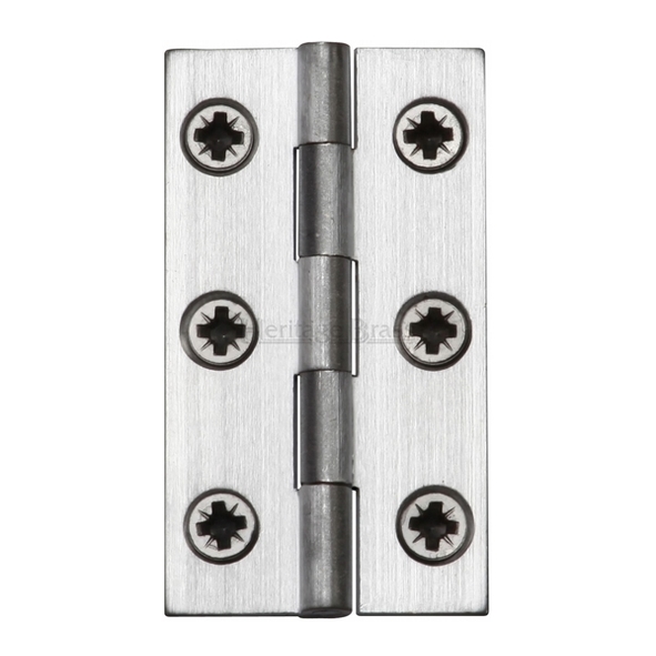 HG99-110-SC • 038 x 022 x 1.2mm • Satin Chrome [10kg] • Unwashered Square Corner Brass Butt Hinges