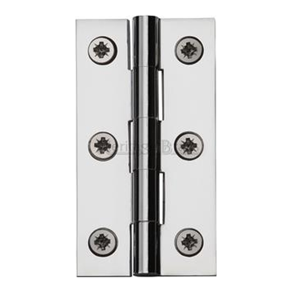 HG99-120-PC • 065 x 035 x 1.4mm • Polished Chrome [17.5kg] • Unwashered Square Corner Brass Butt Hinges