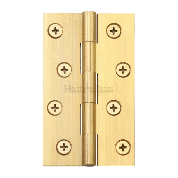 3902.1  100 x 060 x 2.2mm  Plain Brass [30kg]  Unwashered Square Corner Brass Butt Hinges