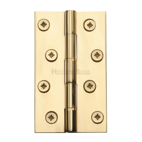 HG99-130-PB • 100 x 060 x 3.0mm • Polished Brass [37.5kg] • Unwashered Square Corner Brass Butt Hinges