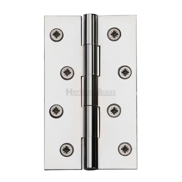 HG99-130-PC • 100 x 060 x 3.0mm • Polished Chrome [37.5kg] • Unwashered Square Corner Brass Butt Hinges