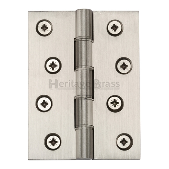 HG99-355-SN • 100 x 075 x 4.2mm • Satin Nickel [80kg] • Phospher Bronze Washered Square Corner Brass Butt Hinges