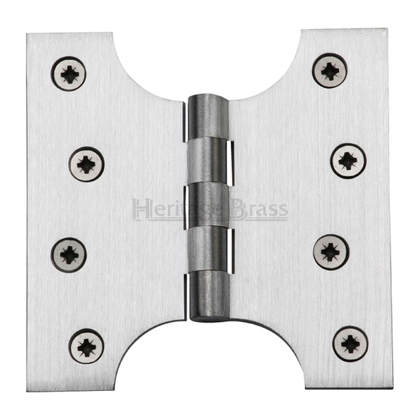 HG99-385-SC  100 x 100 x 051mm  Satin Chrome [50kg]  Unwashered Brass Parliament Hinges