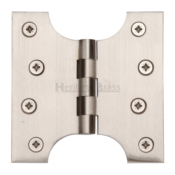 HG99-385-SN  100 x 100 x 051mm  Satin Nickel [50kg]  Unwashered Brass Parliament Hinges