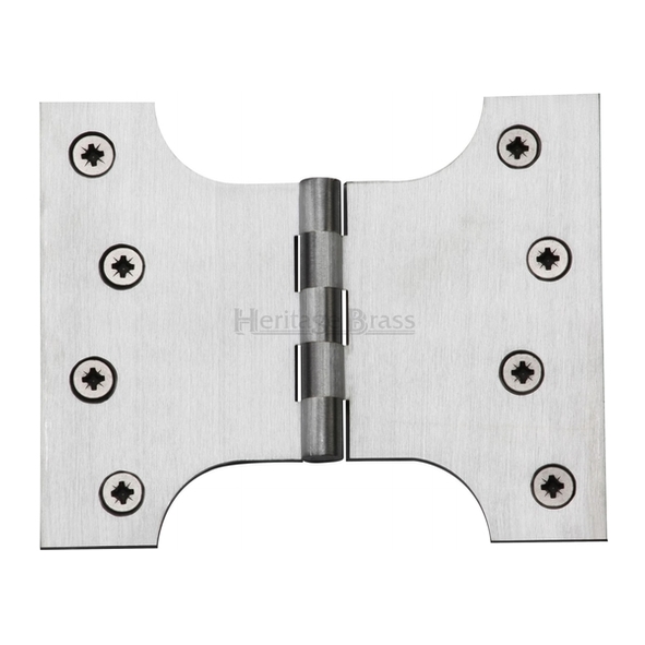 HG99-390-SC  100 x 125 x 075mm  Satin Chrome [50kg]  Unwashered Brass Parliament Hinges