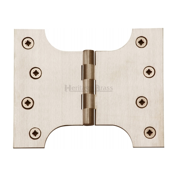 HG99-390-SN  100 x 125 x 075mm  Satin Nickel [50kg]  Unwashered Brass Parliament Hinges