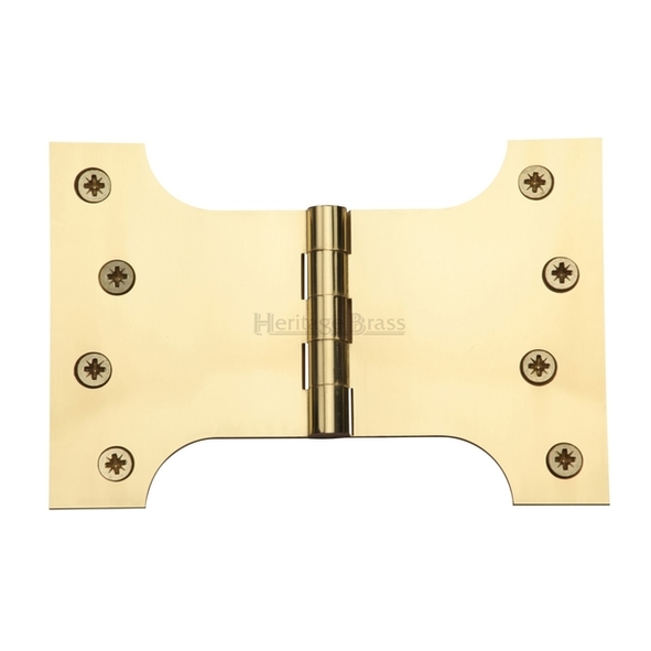 HG99-395-PB • 100 x 150 x 100mm • Polished Brass [50kg] • Unwashered Brass Parliament Hinges