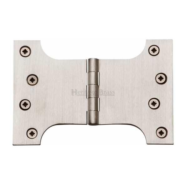 HG99-395-SN  100 x 150 x 100mm  Satin Nickel [50kg]  Unwashered Brass Parliament Hinges