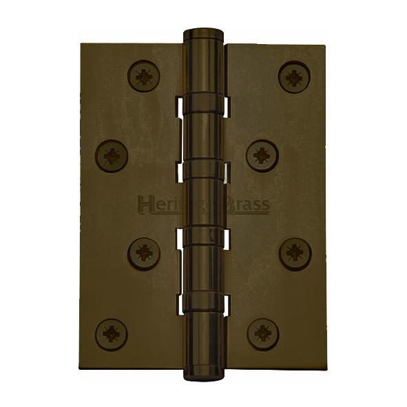 HG99-400-MB  100 x 075 x 3.0mm  Matt Bronze [60kg]  4 Ball Bearing Square Corner Brass Butt Hinges