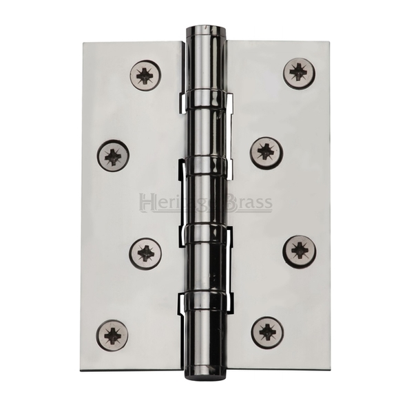 HG99-400-PC • 100 x 075 x 3.0mm • Polished Chrome [60kg] • 4 Ball Bearing Square Corner Brass Butt Hinges