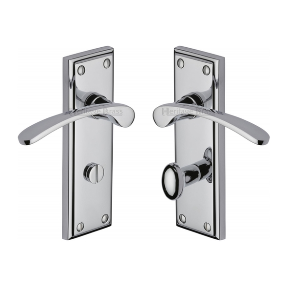 HIL8630-PC • Bathroom [57mm] • Polished Chrome • Heritage Brass Hilton Levers On Backplates